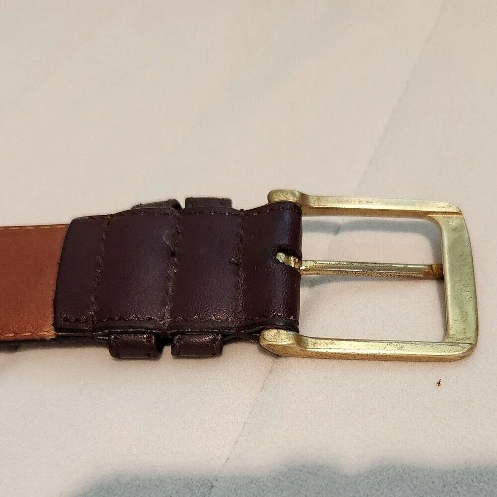 Coach‎ Mens Genuine Leather Burgundy Belt Size 36 Classic Office Brass Preppy